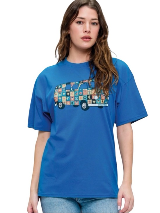 Yak N Yeti Tops - 930:  YAK & YETI NWT PEACE VAN TOP BLUE (H30) 26427